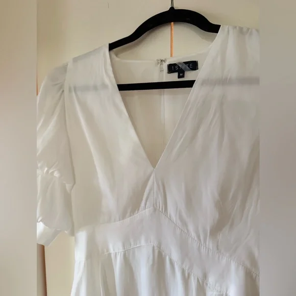 1.STATE L96012 Womens New Ivory Tiered Bubble Sleeve Mini Dress Size M - Picture 4 of 7